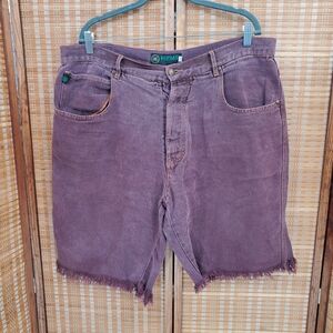 Hemp Inc Brown Cut Off Button Fly Shorts Size 38